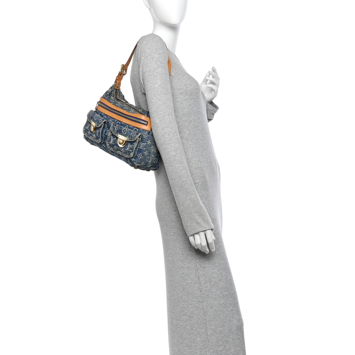 Louis Vuitton Monogram Denim Baggy PM Blue 2 of 10