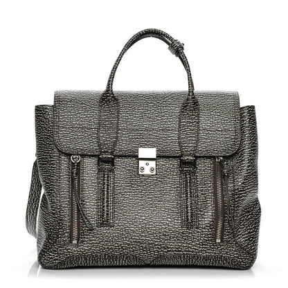 3.1 Phillip Lim 3.1 Textured Calfskin Medium Pashli Satchel Brown White 1 of 7