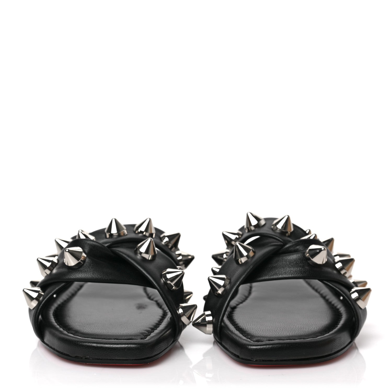 Christian Louboutin Calfskin Miss Spika Club Sandals 37.5 Black 2 of 7