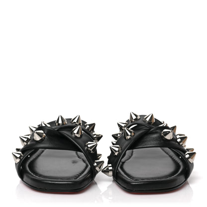 Christian Louboutin Calfskin Miss Spika Club Sandals 37.5 Black 2 of 7