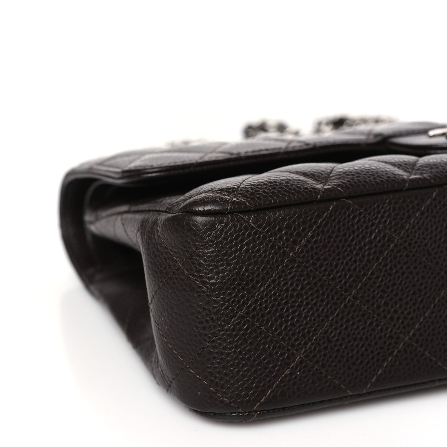 Chanel Caviar Quilted Medium Double Flap Brown 8 of 10