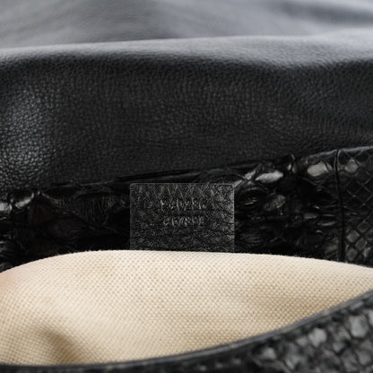 Gucci Python Large Techno Horsebit Shoulder Flap Bag Black 7 of 7