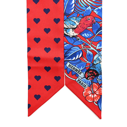 Hermes Silk Jungle Love Love Twilly Rouge Marine Fauve 2 of 4
