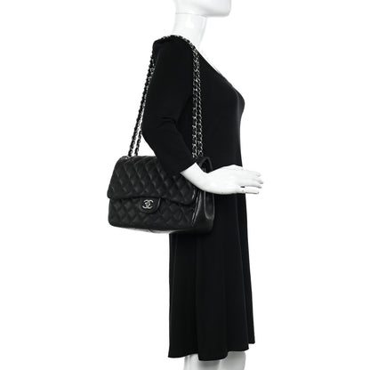 Chanel Lambskin Quilted Jumbo Double Flap Black 3 of 18