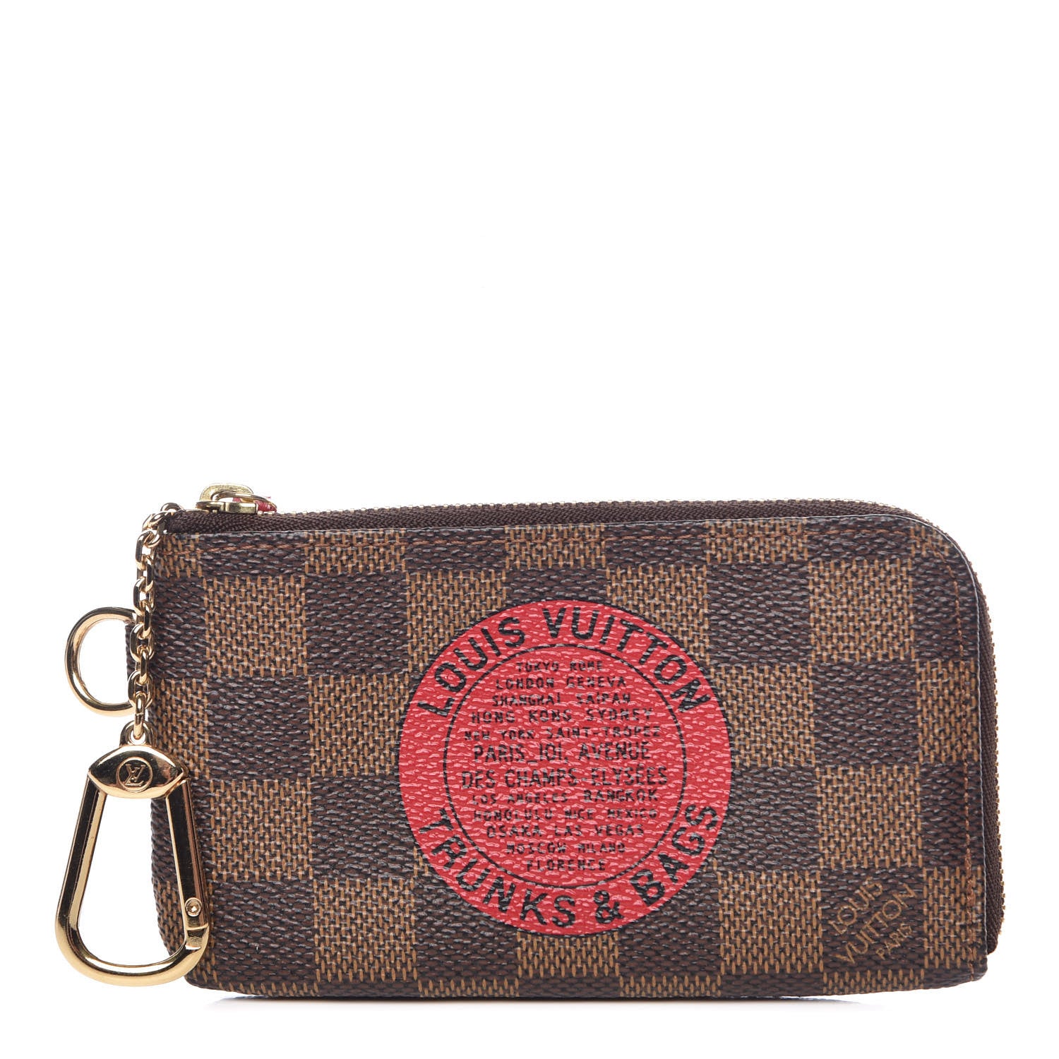 Louis Vuitton Damier Ebene Complice Trunks and Bags Key Pouch Red 1 of 7