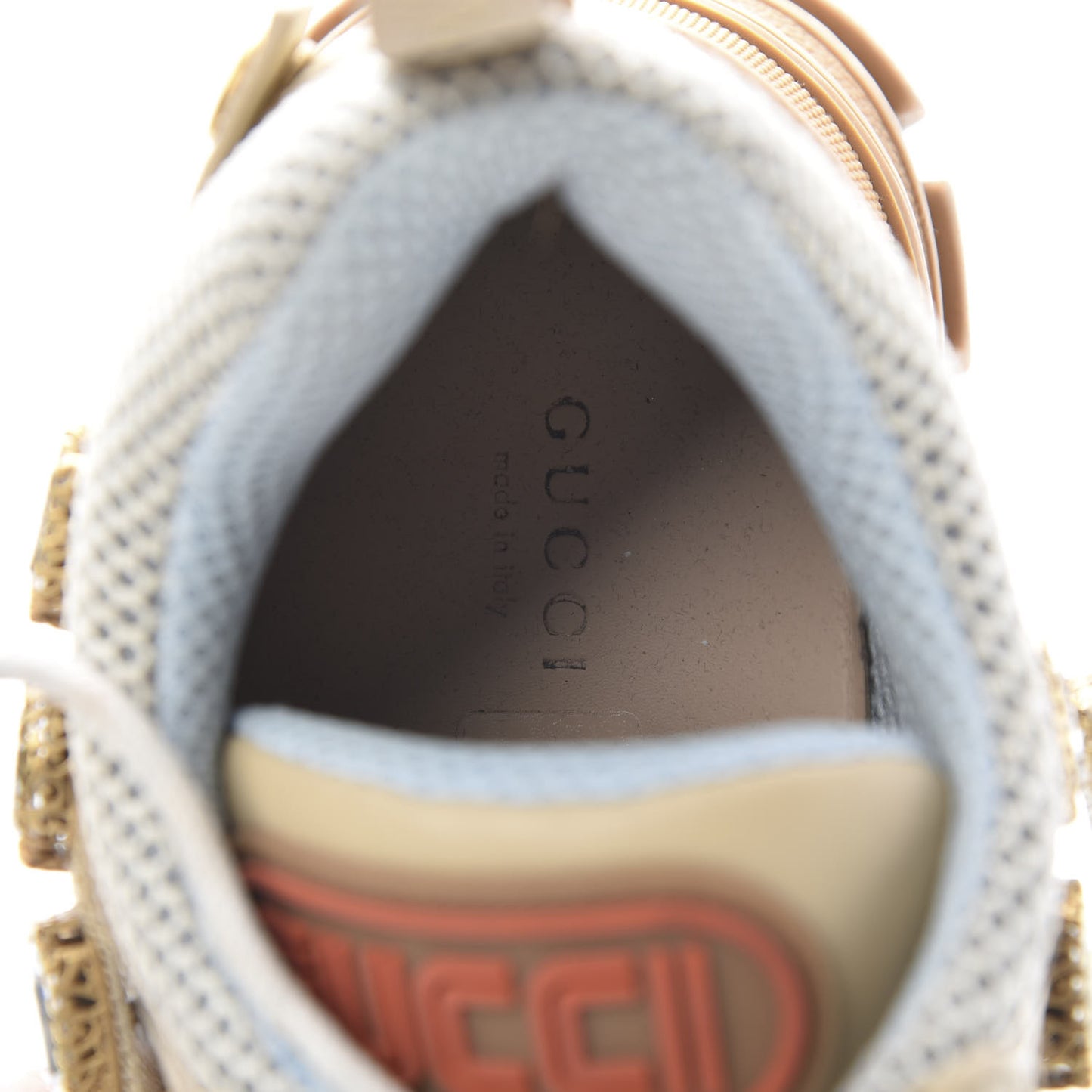 X SEGA Mesh Canvas Calfskin Removable Crystals Flashtrek Sneakers 39.5 Mystic White Oatmeal Sand Storm
