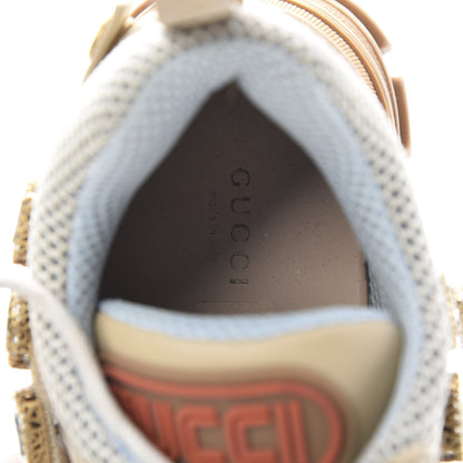 Gucci X SEGA Mesh Canvas Calfskin Removable Crystals Flashtrek Sneakers 39.5 Mystic White Oatmeal Sand Storm 7 of 11