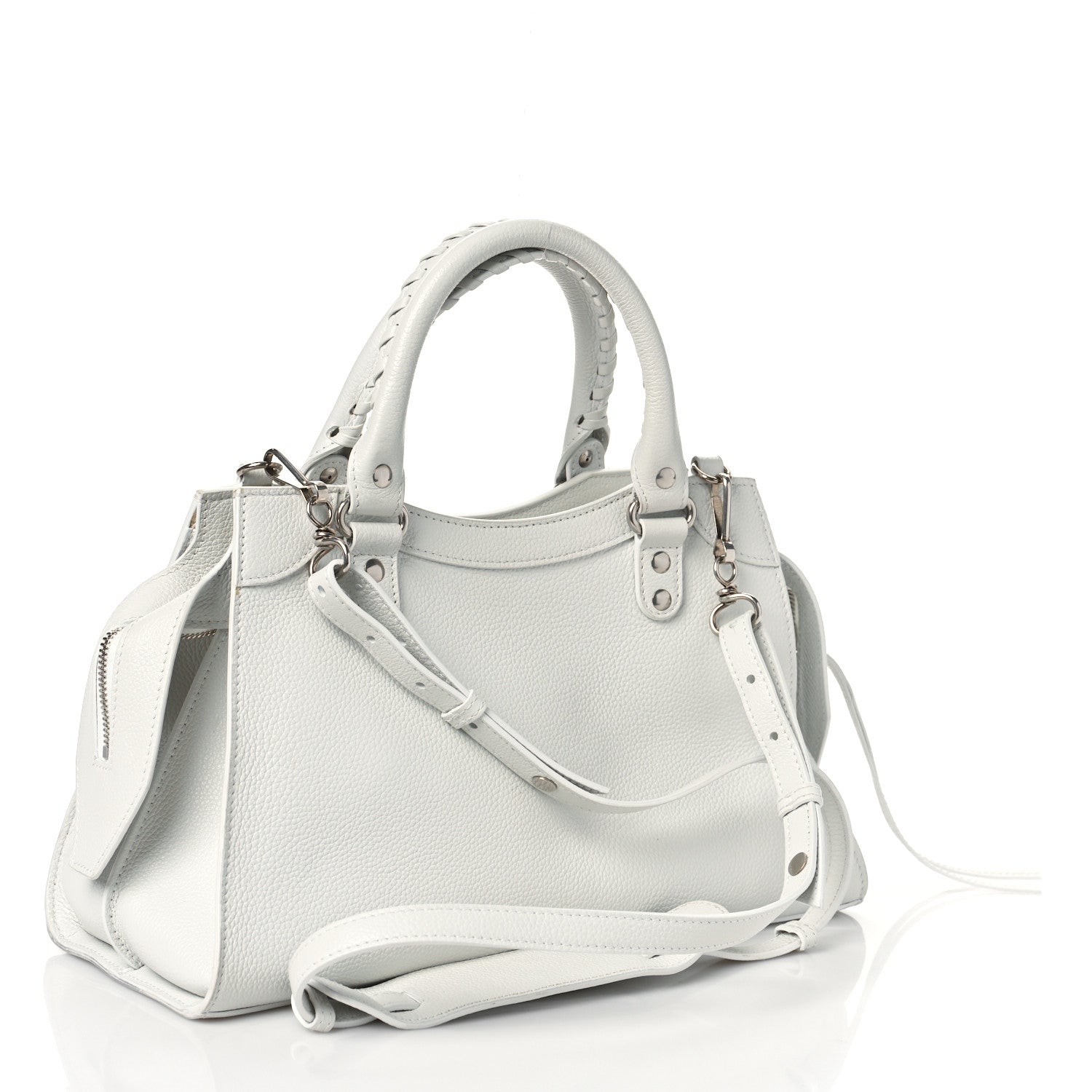 Balenciaga Grained Calfskin Neo Classic Silver Hardware S City White 3 of 8