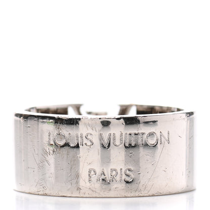 Louis Vuitton Metal LV Signature Logo Ring L Silver 3 of 5