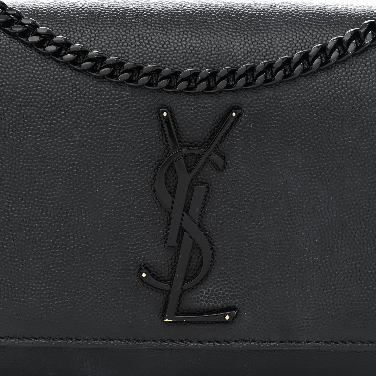 Saint Laurent Grain De Poudre Small Monogram Monochrome Kate Satchel Black 8 of 13