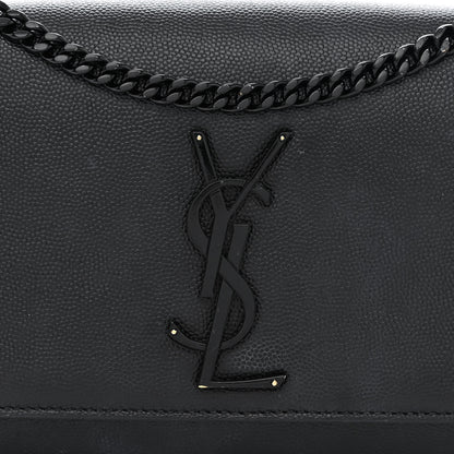 Saint Laurent Grain De Poudre Small Monogram Monochrome Kate Satchel Black 8 of 13