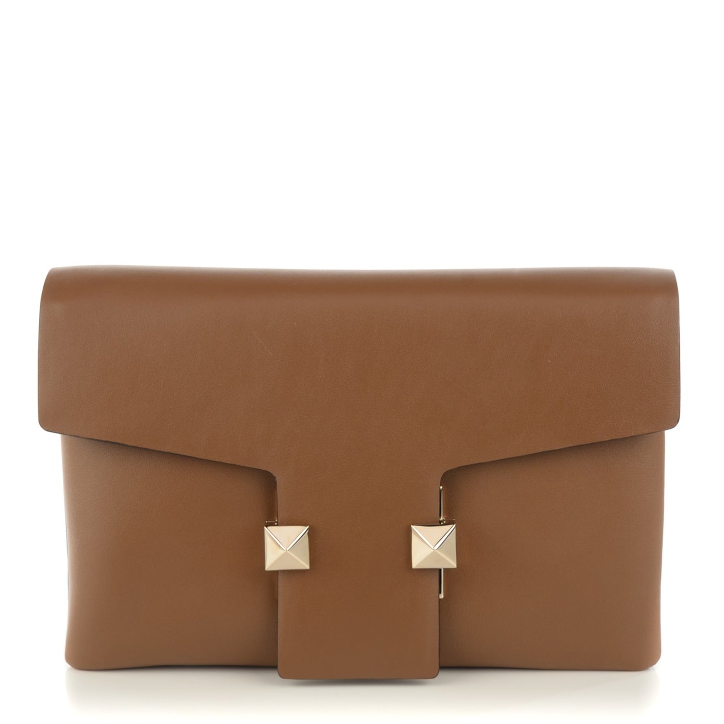 Vitello Rockstud Crossbody Flap Brown Sky Blue