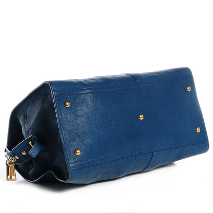 Saint Laurent Leather Medium Cabas ChYc Peacock Blue 4 of 9