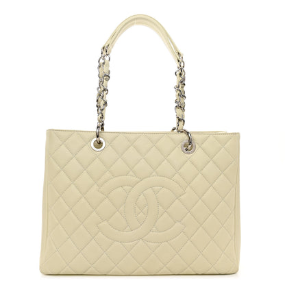 Chanel Caviar Quilted Grand Shopping Tote GST White 1 of 13