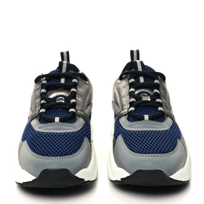 Christian Dior Technical Mesh Calfskin Mens B22 Sneakers 42 Silver Blue White 2 of 8