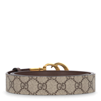 Gucci GG Supreme Monogram Textured Dollar Calfskin Blondie 30mm Belt 110 44 Beige Ebony New Acero 2 of 5