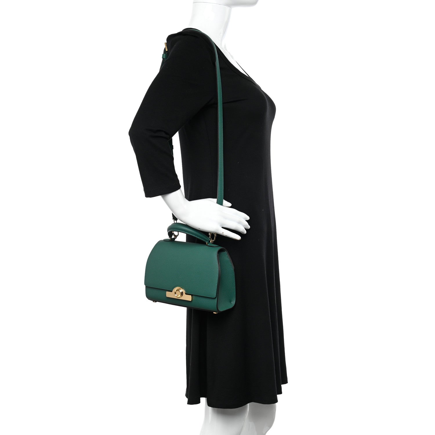 Moynat Taurillon Blush Rejane BB Emerald 2 of 9
