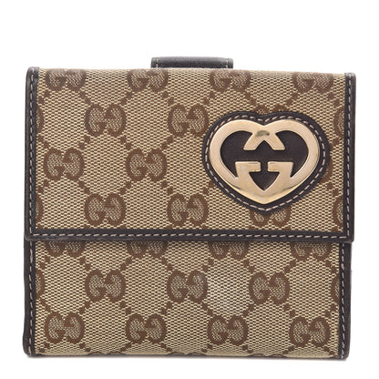 Gucci Monogram Lovely Heart French Flap Wallet Dark Brown 1 of 8