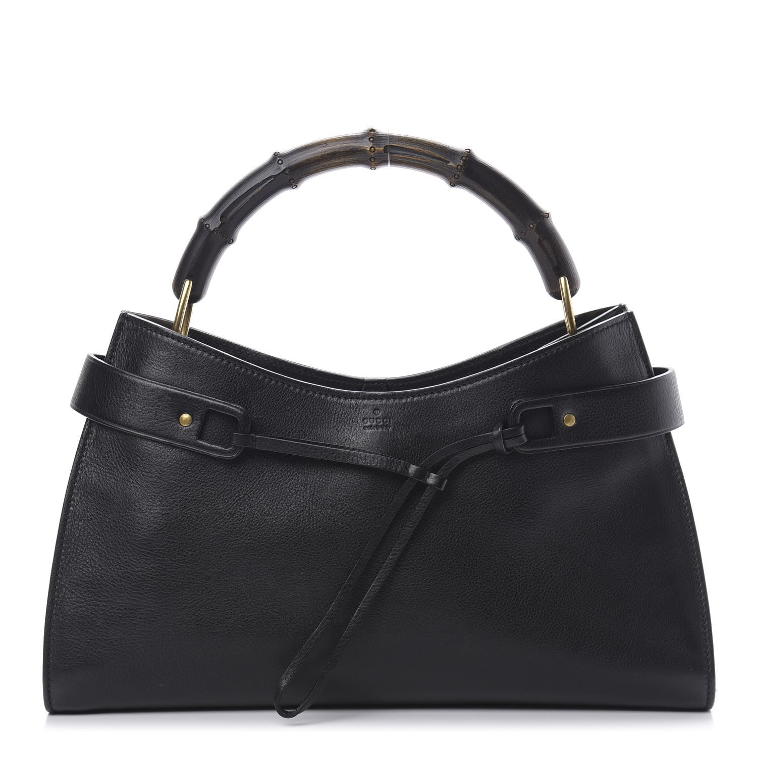Gucci Calfskin Bamboo Handle Tote Black 1 of 11