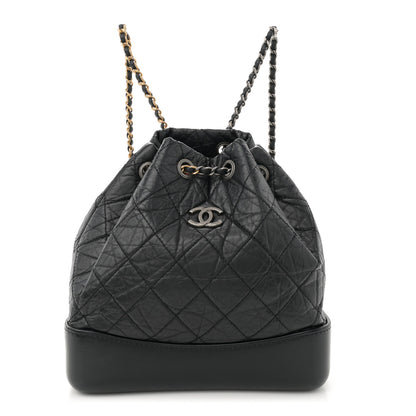 Chanel Aged Calfskin Quilted Small Gabrielle Backpack Black 1 of 10
