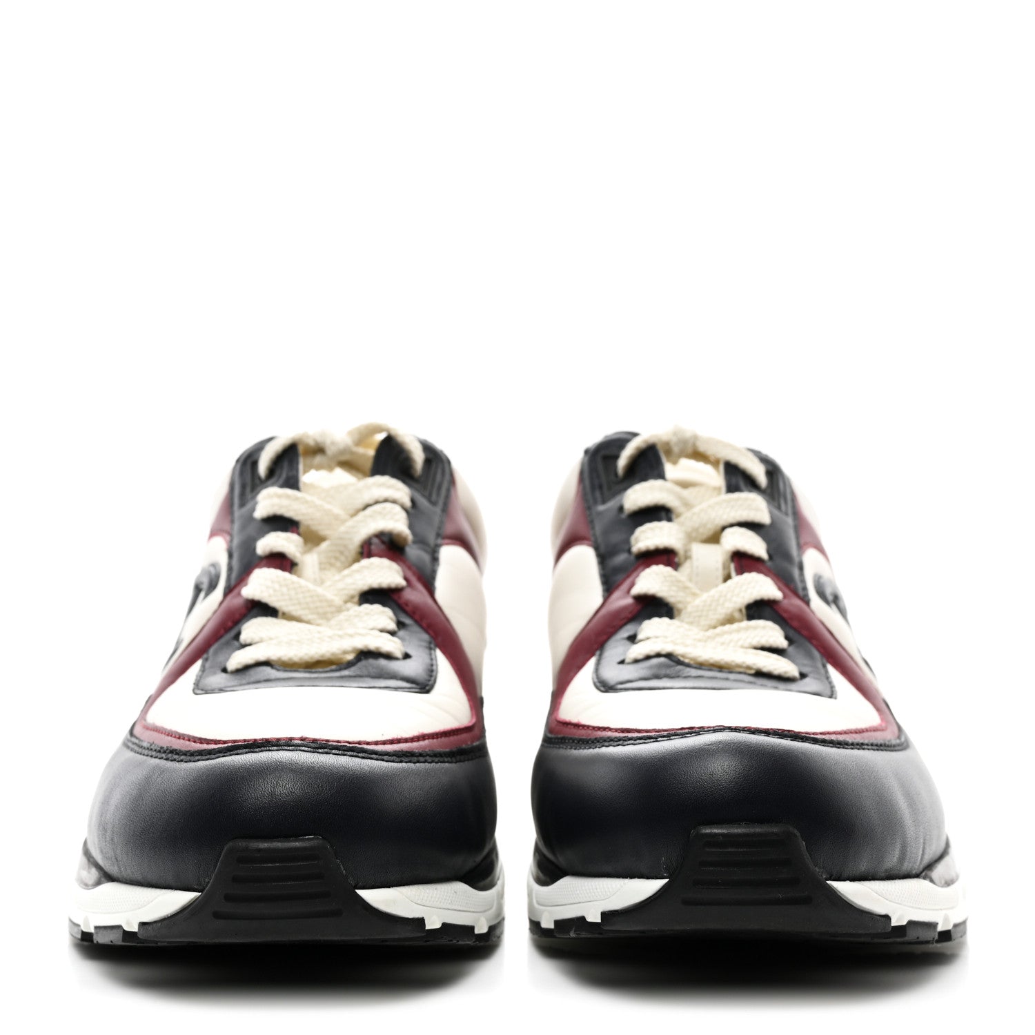 Chanel Calfskin CC Sneakers 40 Burgundy White 2 of 10