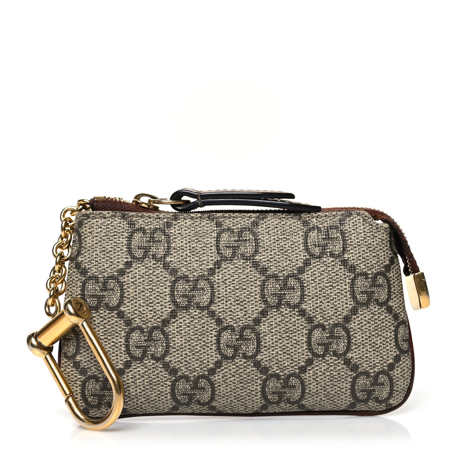Gucci GG Supreme Monogram Key Case Beige Ebony Cuir 1 of 10
