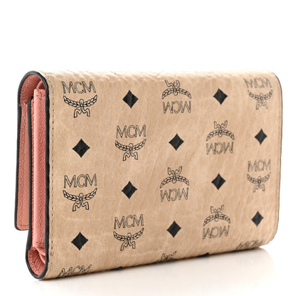 MCM Visetos Tri-Fold Wallet Beige Pink 3 of 6