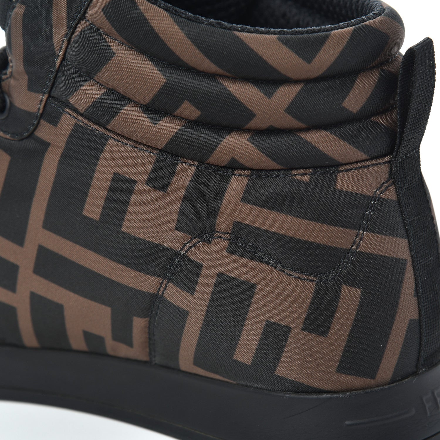 Fendi Nylon FF Reloaded High Top Sneakers 39.5 Tobacco Black 11 of 16