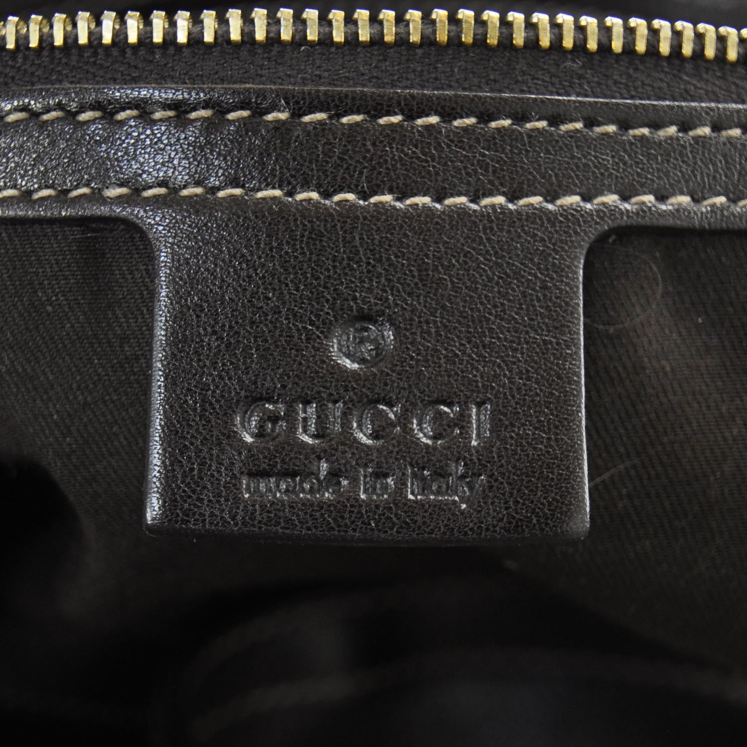 Gucci Leather Britt Tote Dark Brown 7 of 8