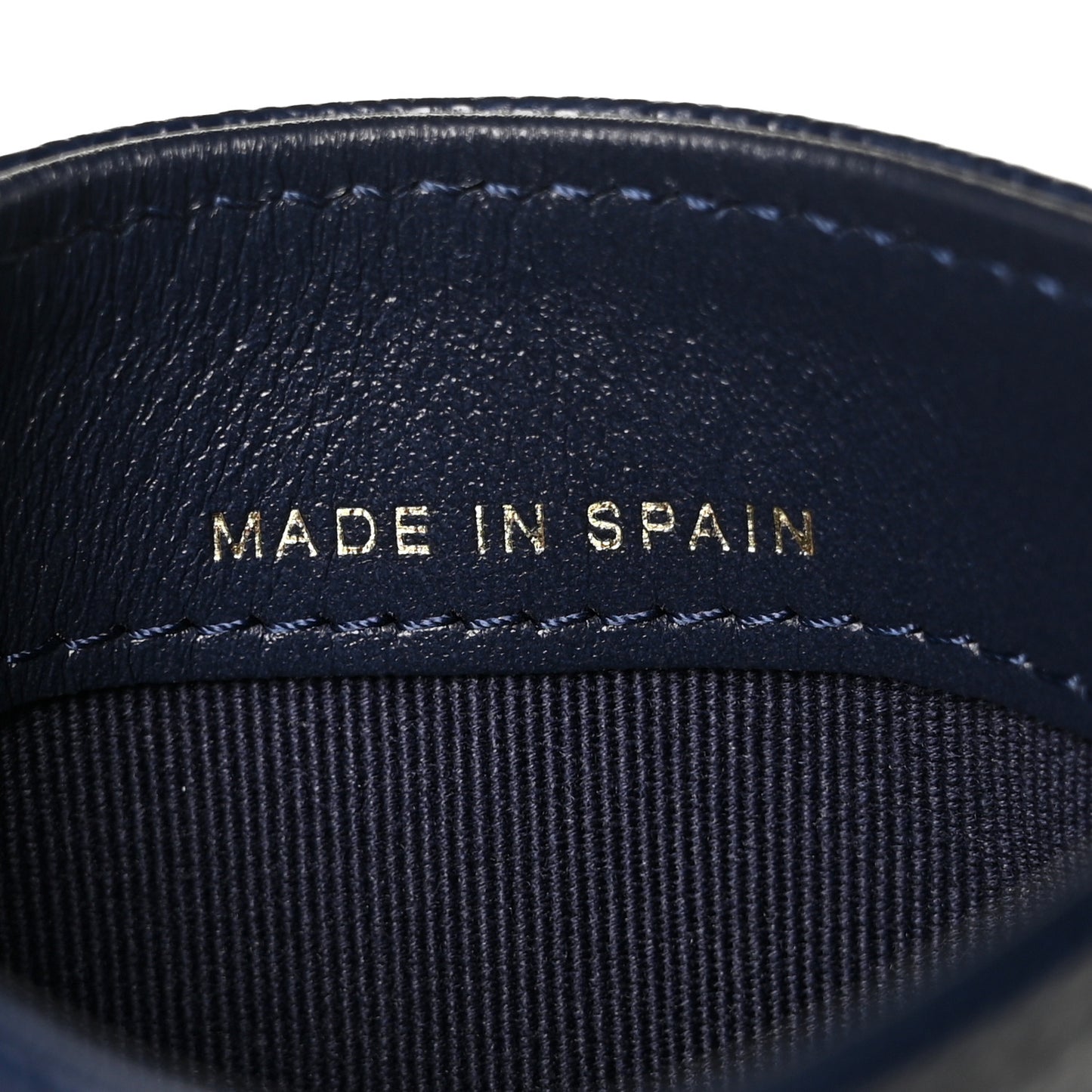 Caviar Quilted Crystal Card Holder Navy