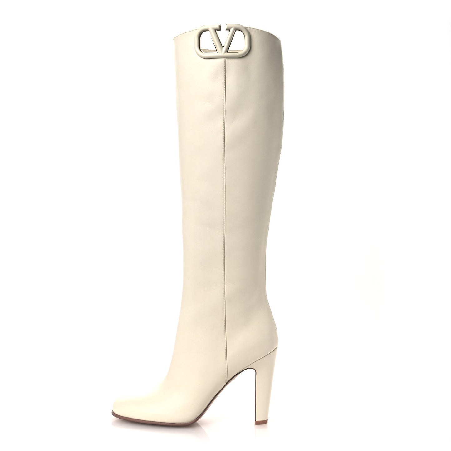 Calfskin Vlogo Knee High 105mm Boots 37 Ivory