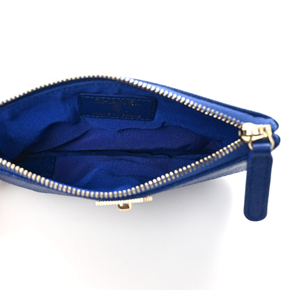 Chanel Caviar Quilted Small Vintage Mademoiselle Cosmetic Case Dark Blue 5 of 7