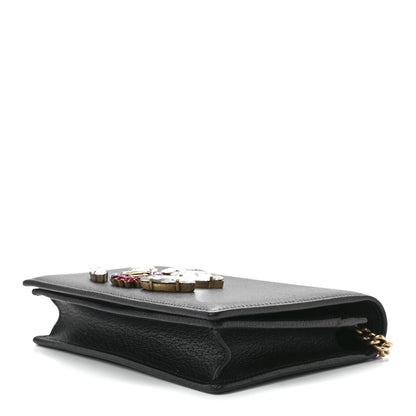 Gucci Calfskin Marquise Crystals Mini GG Chain Wallet Black 9 of 11