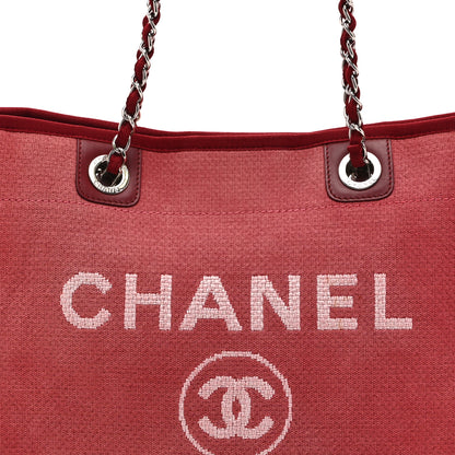 Chanel Canvas Small Deauville Tote Red 8 of 10
