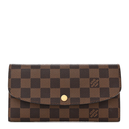 Louis Vuitton Damier Ebene Emilie Wallet Rose Ballerine 1 of 9