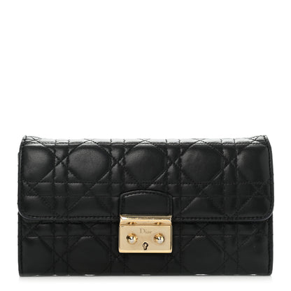 Christian Dior Lambskin Cannage Miss Dior Chain Wallet Black 1 of 13