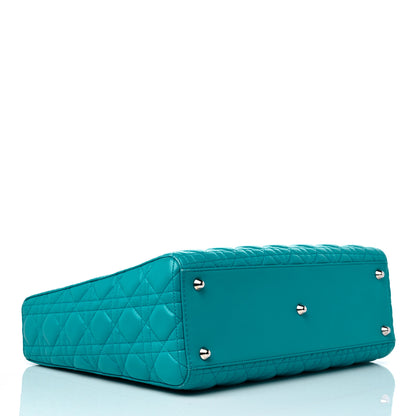 Christian Dior Lambskin Cannage Large Lady Dior Turquoise 3 of 13