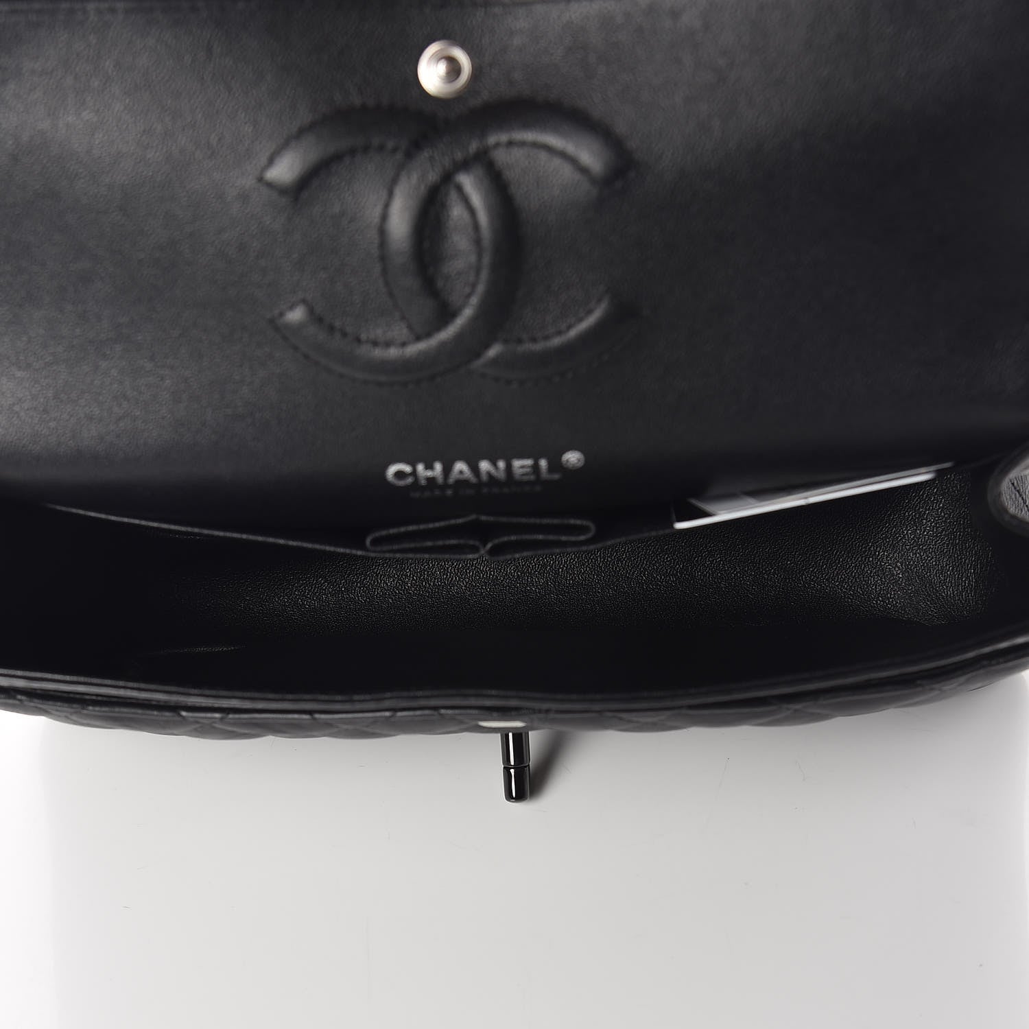 Chanel Crumpled Calfskin Quilted Medium Double Flap So Black 5 of 10