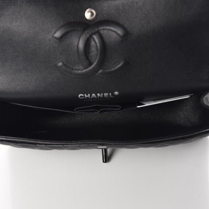 Chanel Crumpled Calfskin Quilted Medium Double Flap So Black 5 of 10