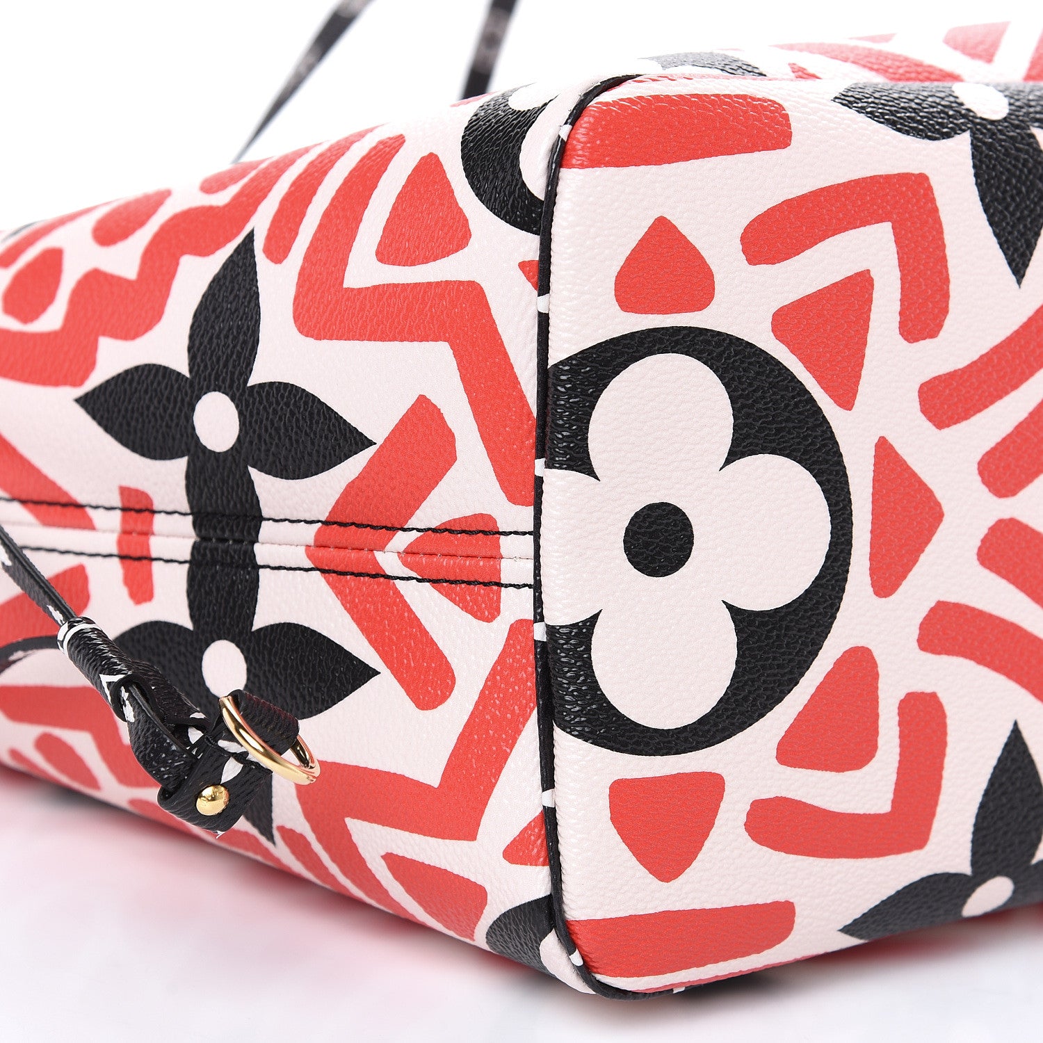 Louis Vuitton Monogram Giant Crafty Neverfull MM Creme Rouge Black 7 of 9