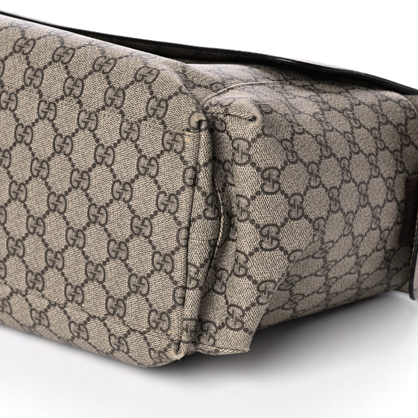 GG Plus Monogram Messenger Diaper Bag Dark Brown