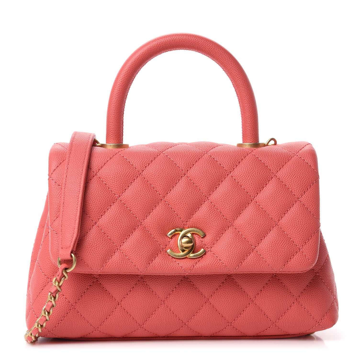 Chanel Caviar Quilted Mini Coco Handle Flap Pink 1 of 10
