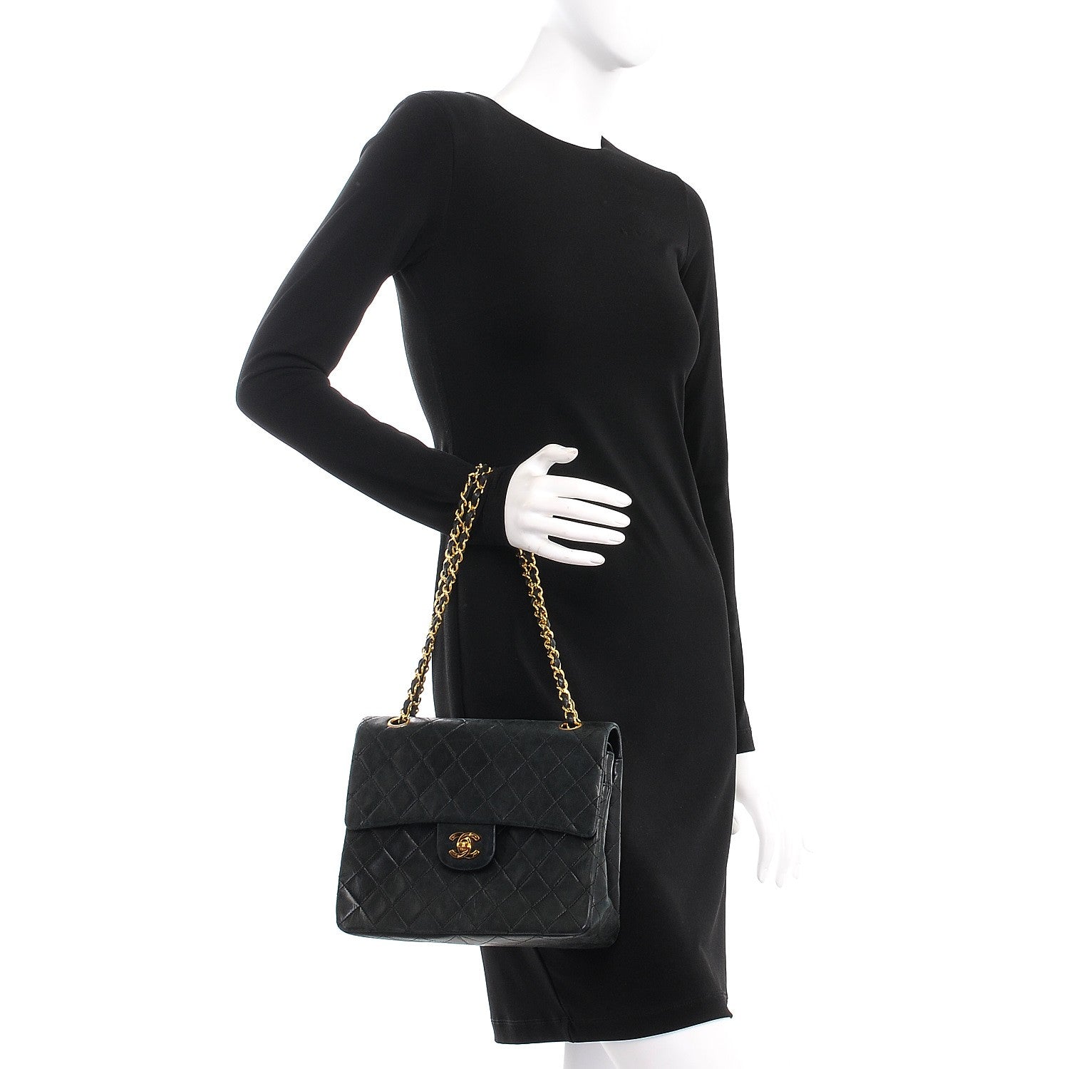 Chanel Lambskin Quilted Medium Double Flap Black 3 of 9