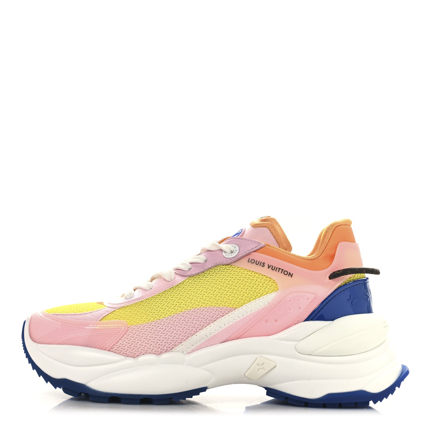 Patent Calfskin Technical Mesh Monogram Run 55 Sneakers 38.5 Pink Rose Orange