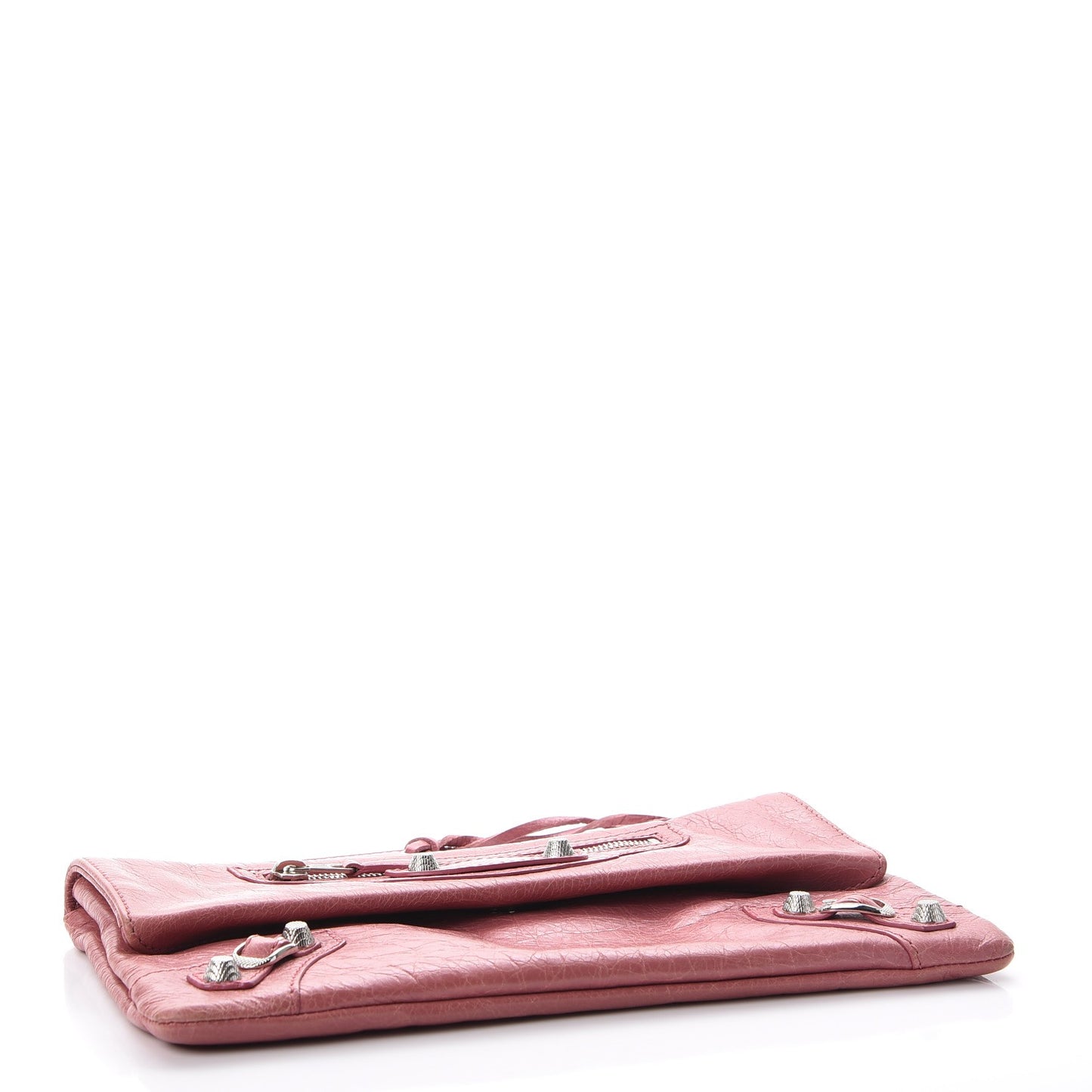 Agneau Giant 12 Silver Hardware Envelope Clutch Rose Bruyere