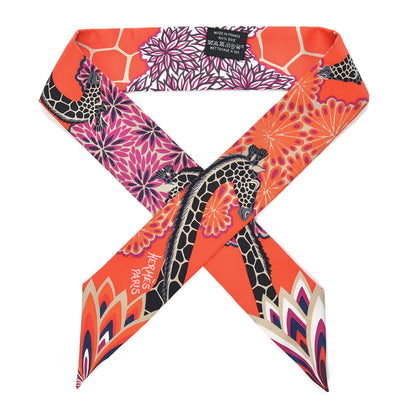 Hermes Silk The Three Graces Twilly Vermillion Fuchsia 1 of 5