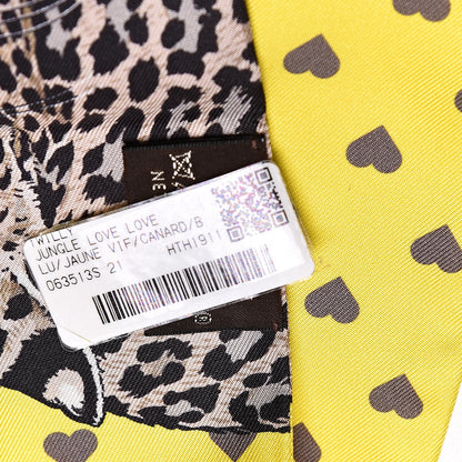 Hermes Silk Jungle Love Love Twilly Jaune Vif Canard 4 of 5