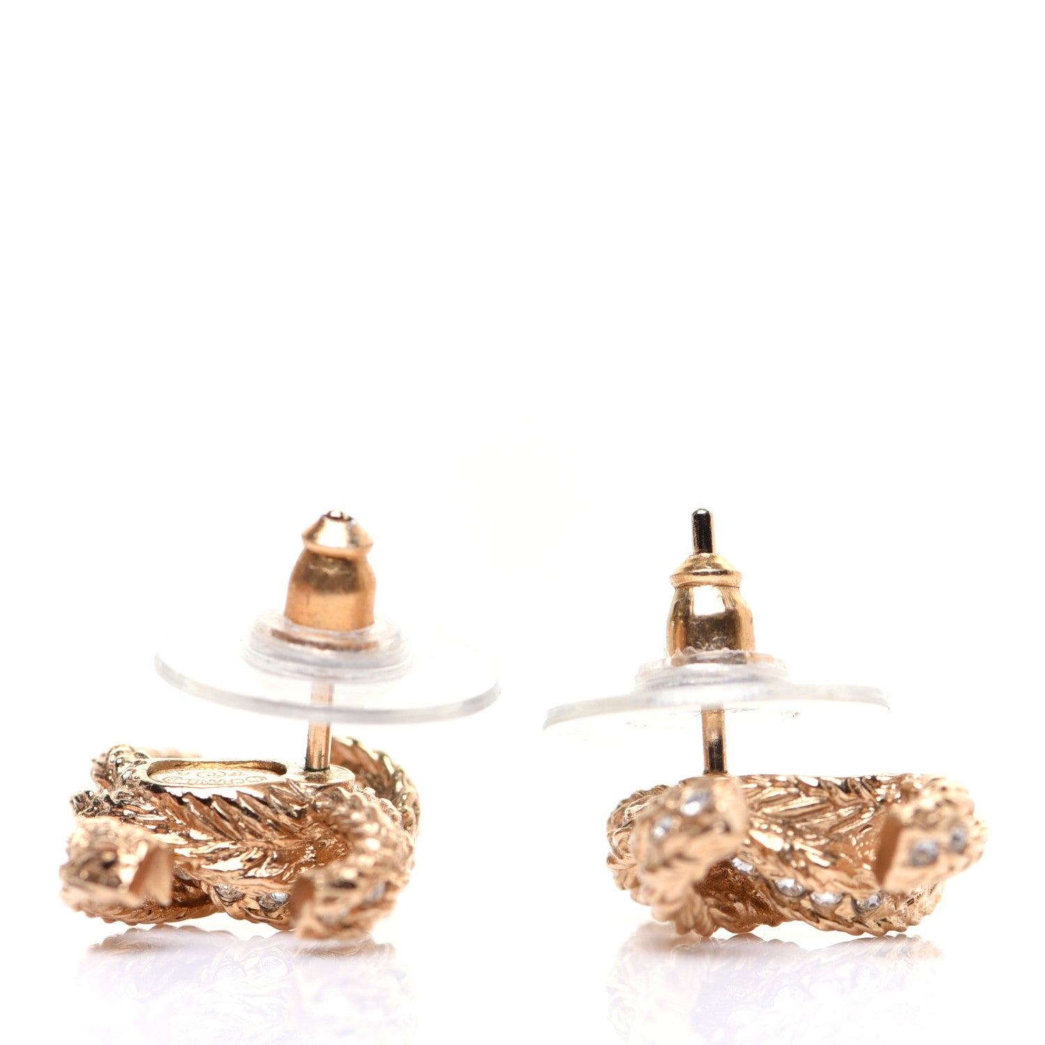 Chanel Crystal Twisted CC Earrings Gold 4 of 7