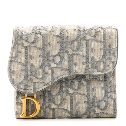 Christian Dior Oblique Saddle Lotus Wallet Grey 1 of 7