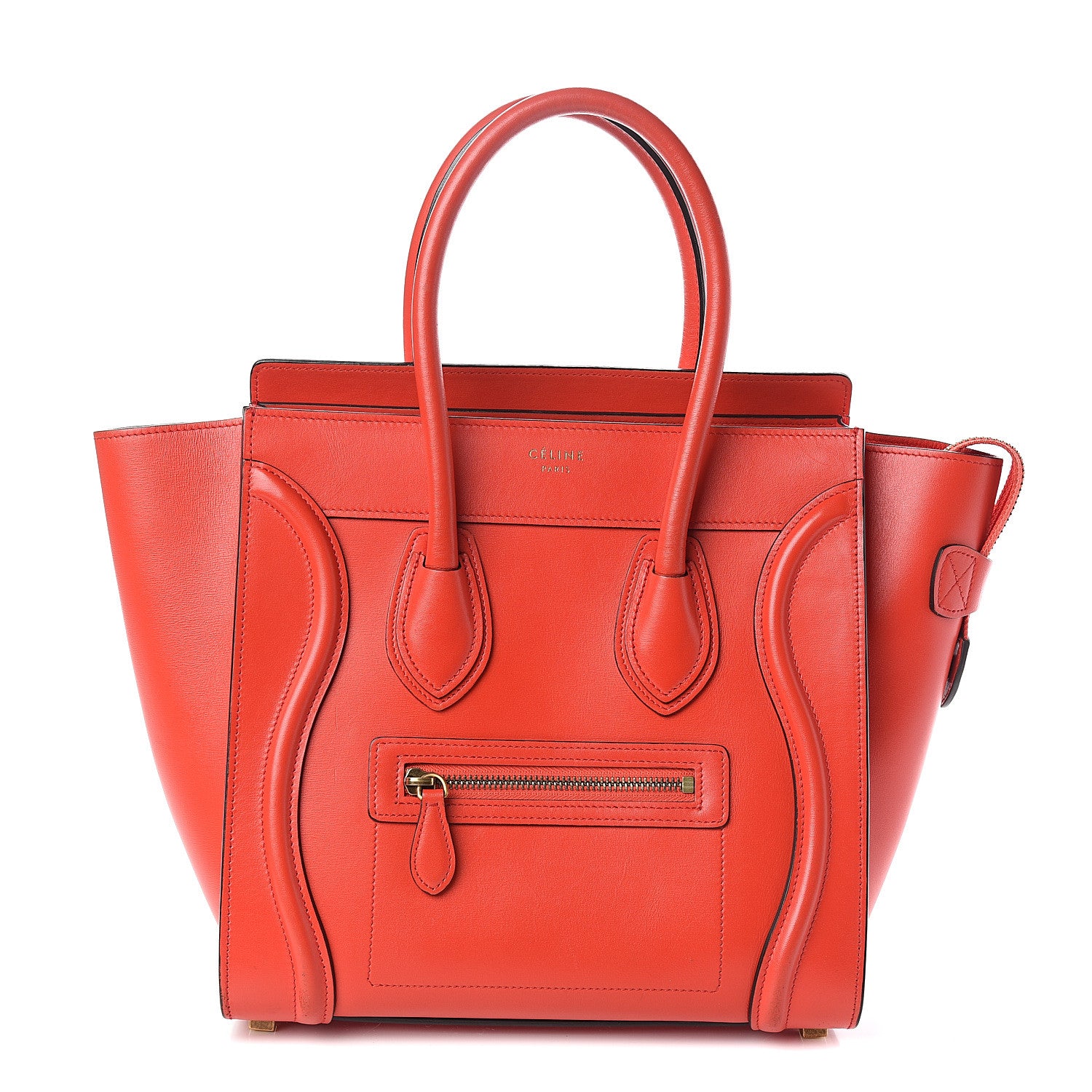 Celine Smooth Calfskin Micro Luggage Vermillion 1 of 11